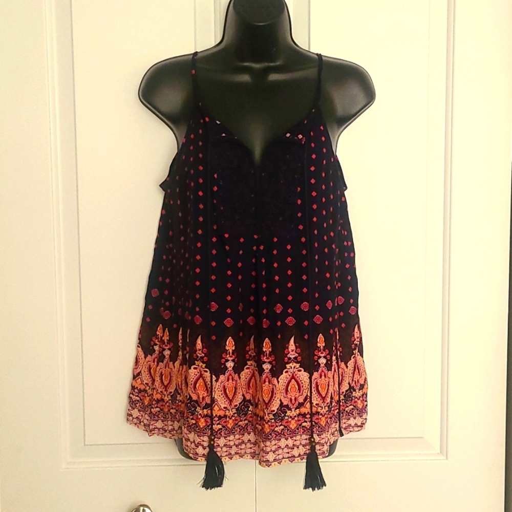 Solitaire Spaghetti Strap Camisole Tank Top Sz S